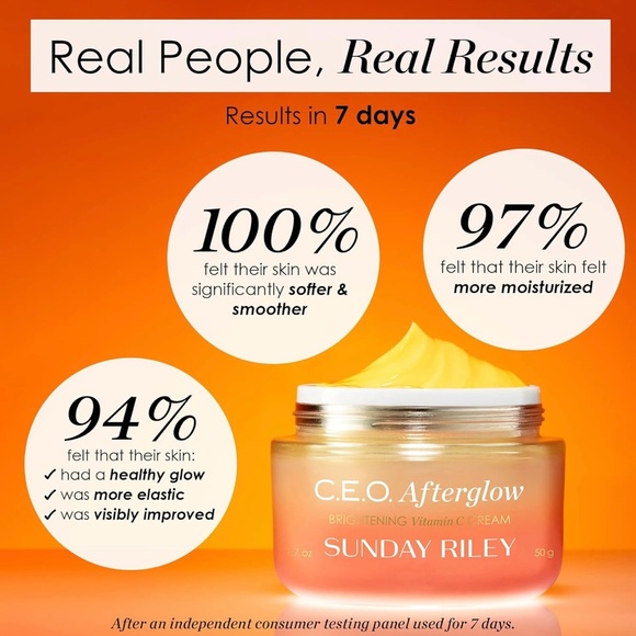Sunday Riley C.E.O. Afterglow Brightening Vitamin C Cream Face Moisturizer 1.7oz - Picture 5 of 8